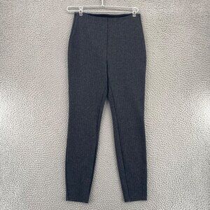 Lysse Pants Womens Small Gray Pinstripe Leggings Pull On Slimming Stretch Ankle